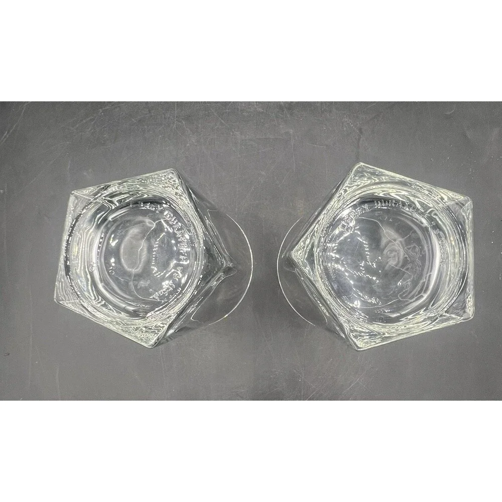 VTG Libbey Duratuff Dewar’s Scotch Whisky Lowball Rocks Glasses Set of 2 Etched